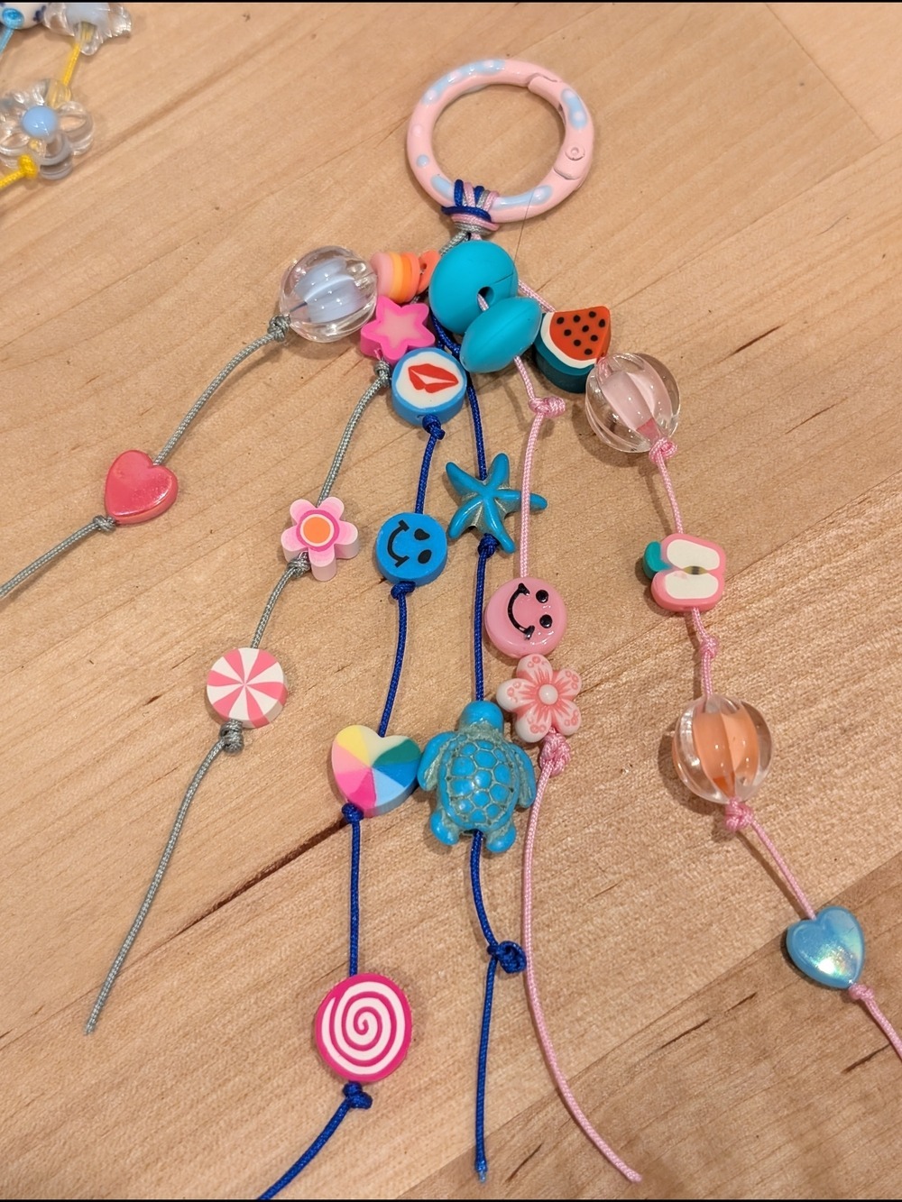 Colorful Beaded Keychain Bag Charm - Picture 3 of 4